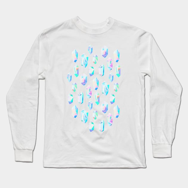 Iridescent Rainbow Crystals Long Sleeve T-Shirt by micklyn